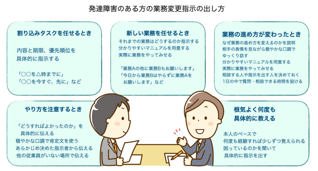 発達障害者業務変更指示の出し方 障がい者としごとマガジン